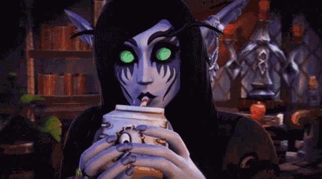 Night Elf Drinking GIF