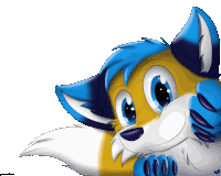 Njano Furry Sticker