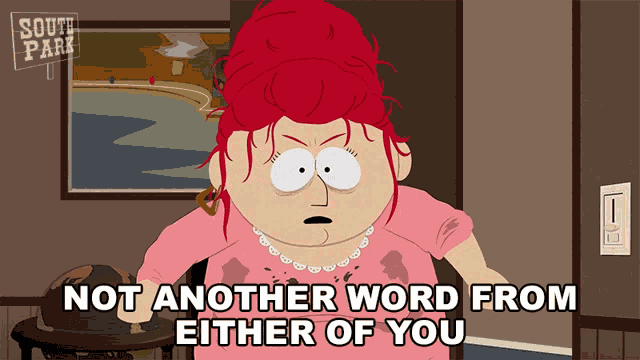 Not Another Word From Either Of You South Park GIF