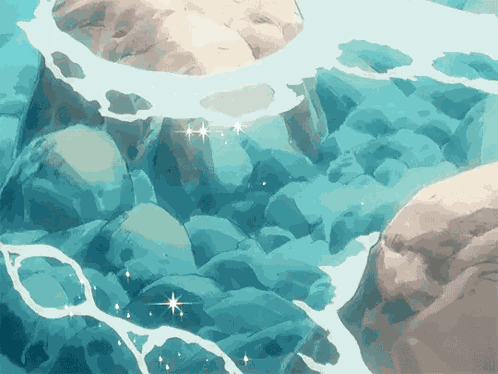Ocean Full Of Rocks Blue GIF