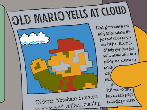 Old Mario Yells At Cloud Old Man Yells At Cloud GIF
