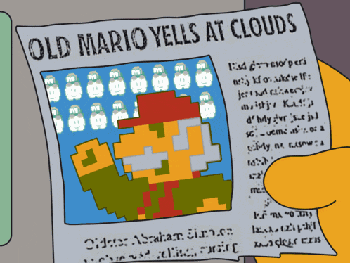 Old Mario Yells At Clouds Old Man Yells At Cloud GIF