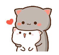 Peach And Goma Hugging Sticker