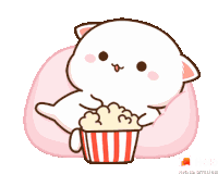 Peach Cat Movie Time Sticker