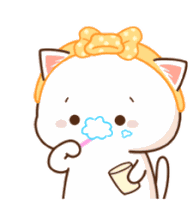 Peach Goma Brush Teeth Sticker