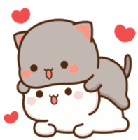 Peach Goma Love Happy Lie Wiggle Sticker