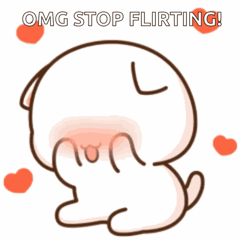 Peach Goma Shy Blush Heart GIF