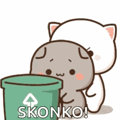 Peach Goma Trash Throw GIF