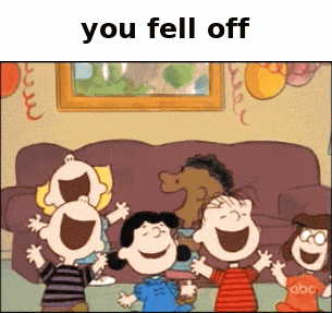 Peanuts You Fell Off GIF