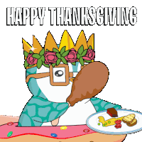 Penguin Thanksgiving Sticker