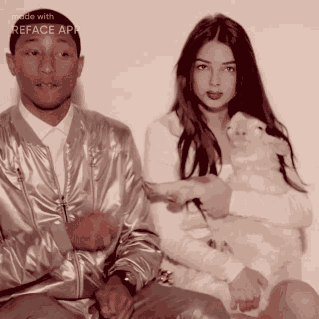 Pharrell Williams Emily Ratajkowski GIF