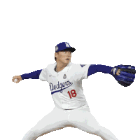 Pitching Dodgers Sticker