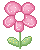 Pixel Art Pink Flower Sticker