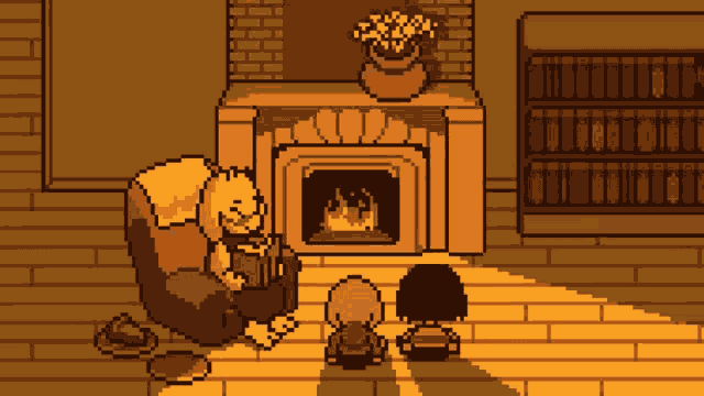 Pixel Fireplace GIF