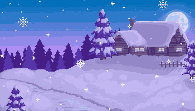 Pixel Snow Art GIF