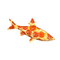 Pizza Fish Sticker