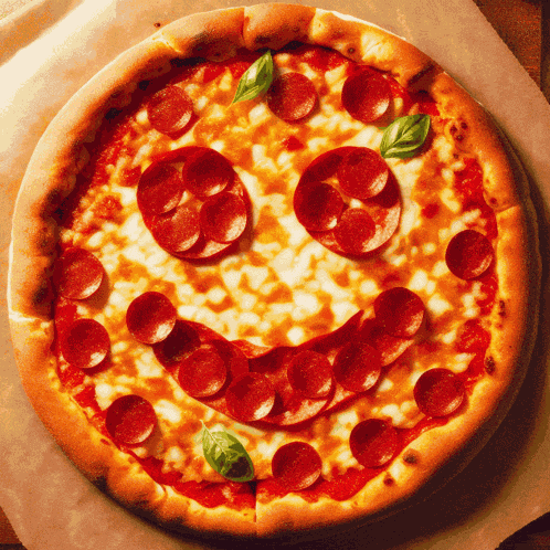 Pizza Smiley Face GIF