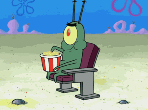 Plankton Eating Popcorn GIF