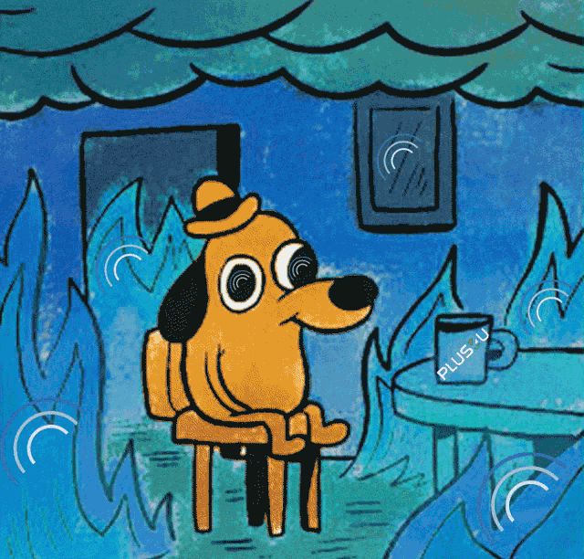 Plus4u This Is Fine GIF