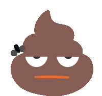 Poop Emoji Eats A Fly Sticker