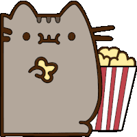 Popcorn Cat Eat Popcorn Sticker