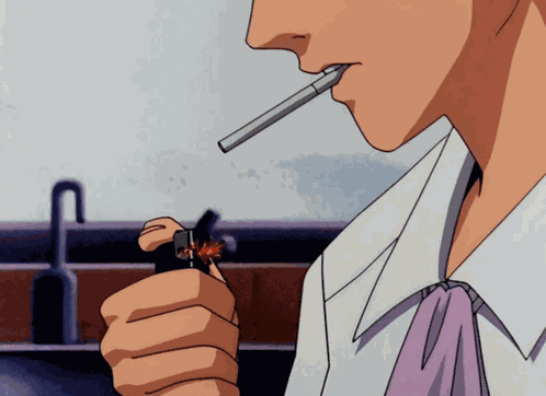 Prendiendo Un Cigarro Es Cine GIF