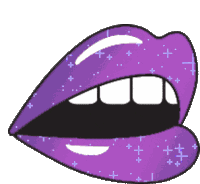 Purple Purple Glitter Lips Sticker