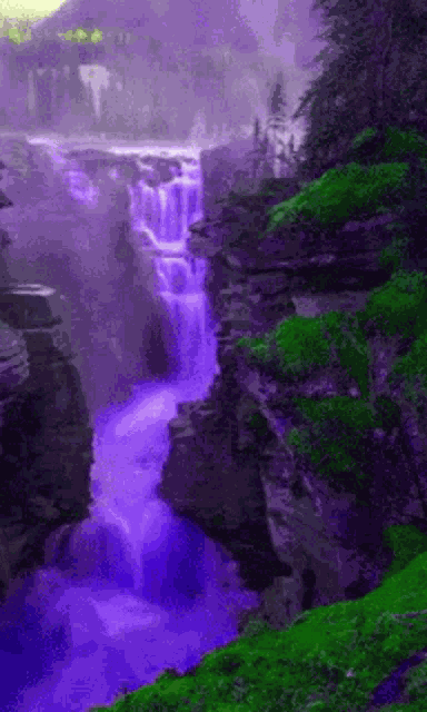 Purple Waterfall GIF