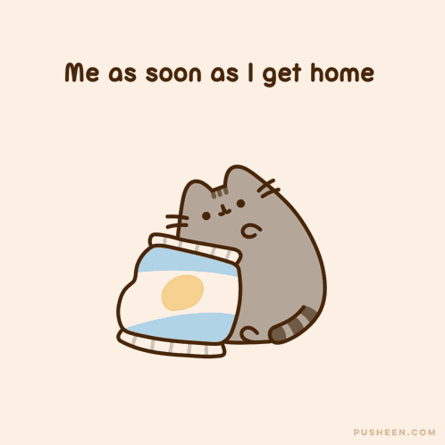 Pusheen Cat Food Party GIF
