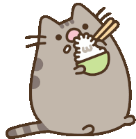 Pusheen Pusheen Eating Sticker