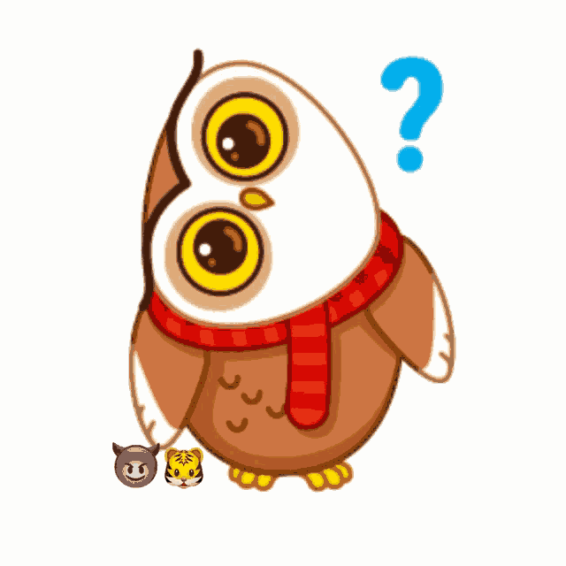 Question Mark Cute Owl GIF