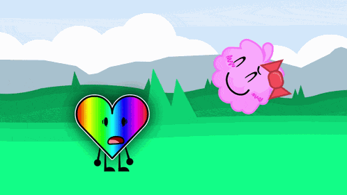 Rainbow Heart Cute Puffball GIF GIF