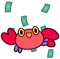 Raining Money Crabby Crab Sticker