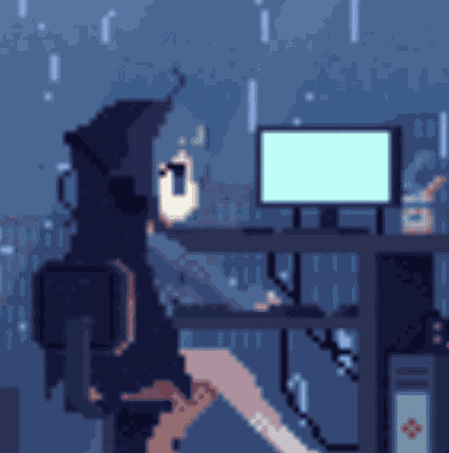 Raining Pixel GIF