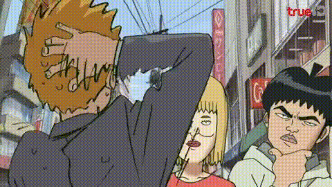 Reigen Arataka Scratching Head Reigen Arataka Sweating GIF