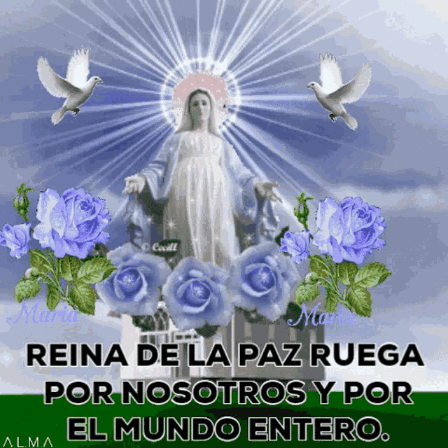 Reina Paz Ruega Mundo Sparkle GIF