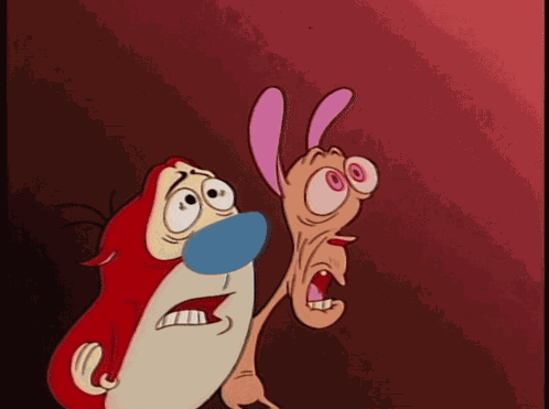Ren And Stimpy Shocked GIF