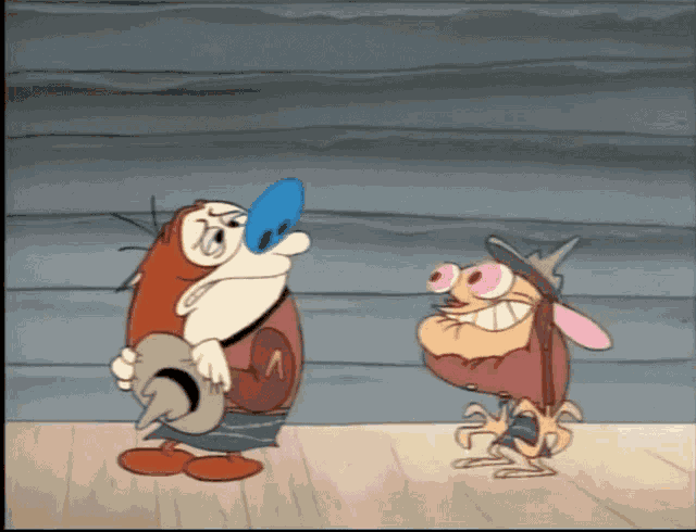 Ren And Stimpy Slap GIF