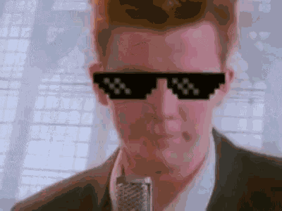 Rick Roll Deal With It GIF