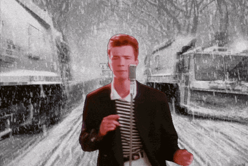 Rick Roll Snow GIF GIF