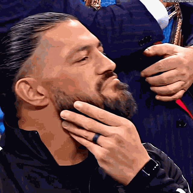 Roman Reigns Scratch Beard GIF