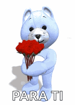 Roses Flowers Bears GIF