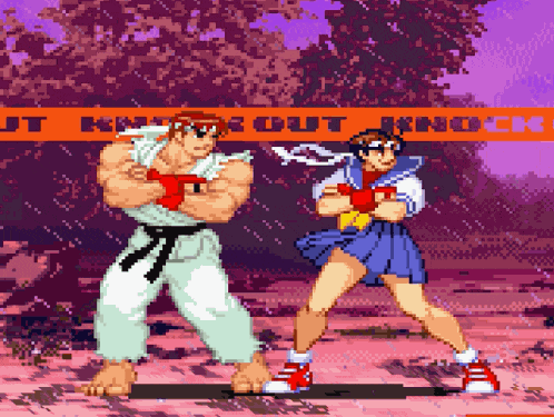 Ryu Sakura Victory Pose Street Fighter Alpha 2 GIF