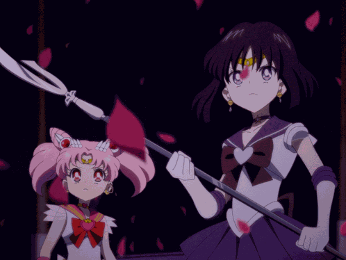 Sailor Saturn Sailor Chibi Moon GIF