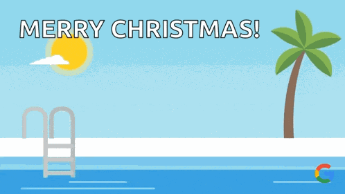 Santa Cannonball Pool Party GIF