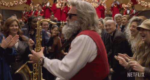 Saxaphone Santa Claus GIF
