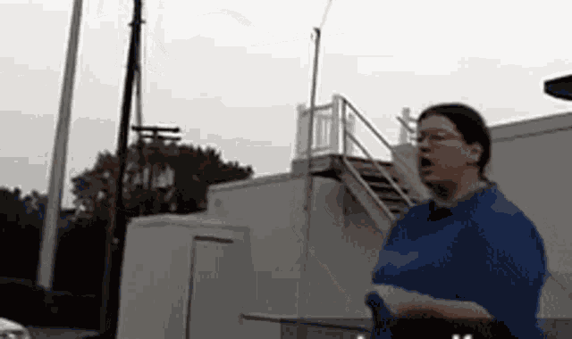 Screaming Lady Get Off The Stairs GIF