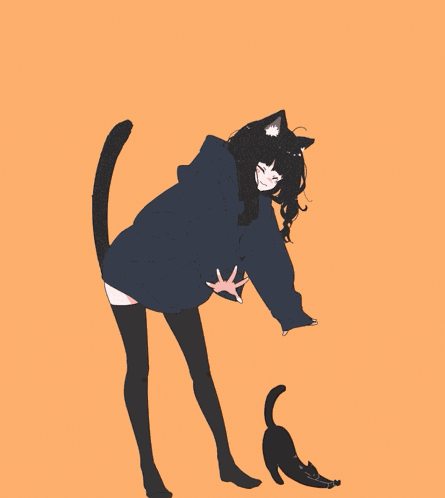 She Can’t Dance But She’s Still Vibin Cat Girl GIF