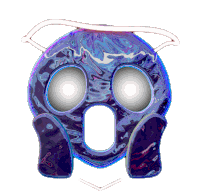 Shocked Emoji Futuristic Sticker