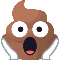 Shocked Pile Of Poo Sticker